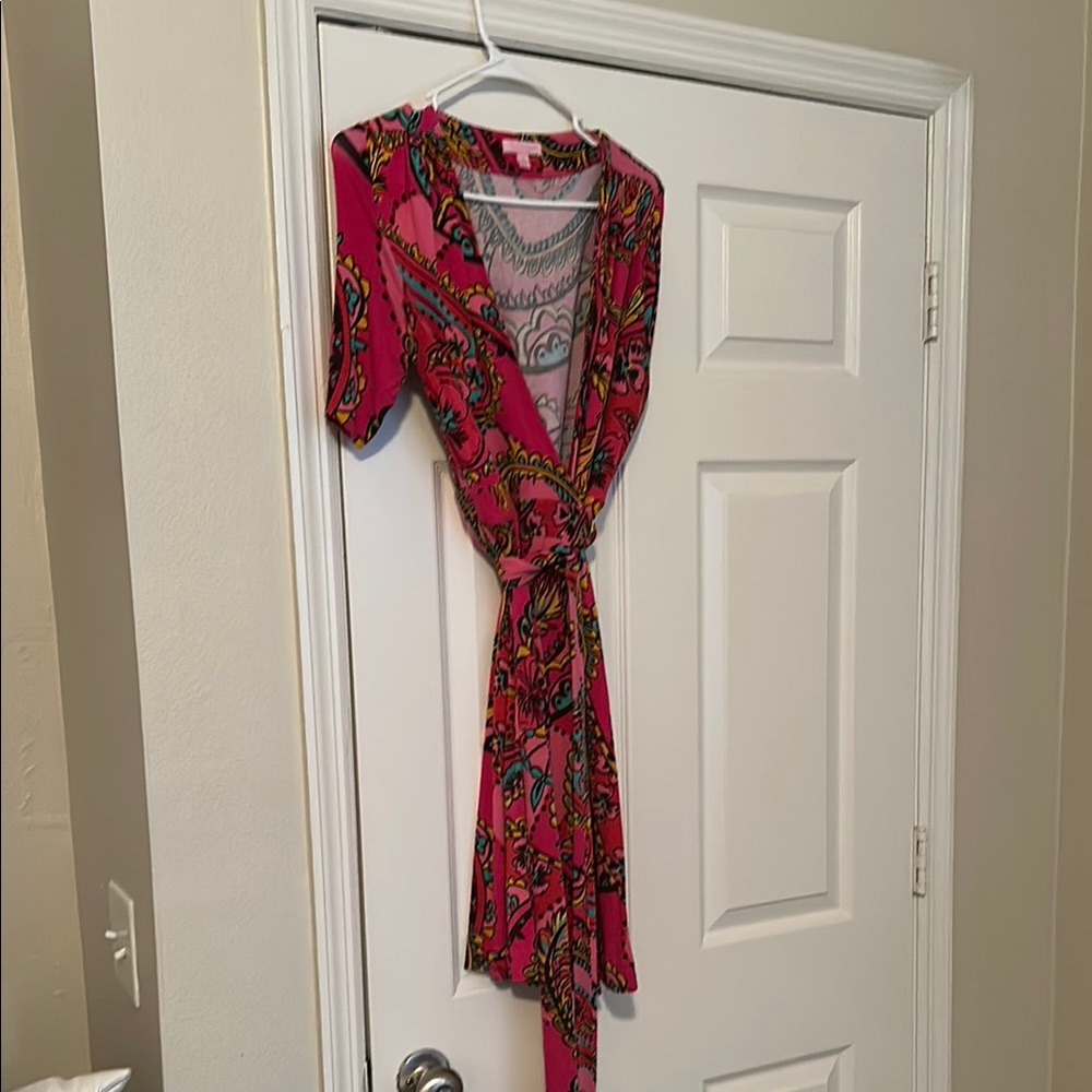 Lilly Pulitzer Pink and Yellow Midi Dress